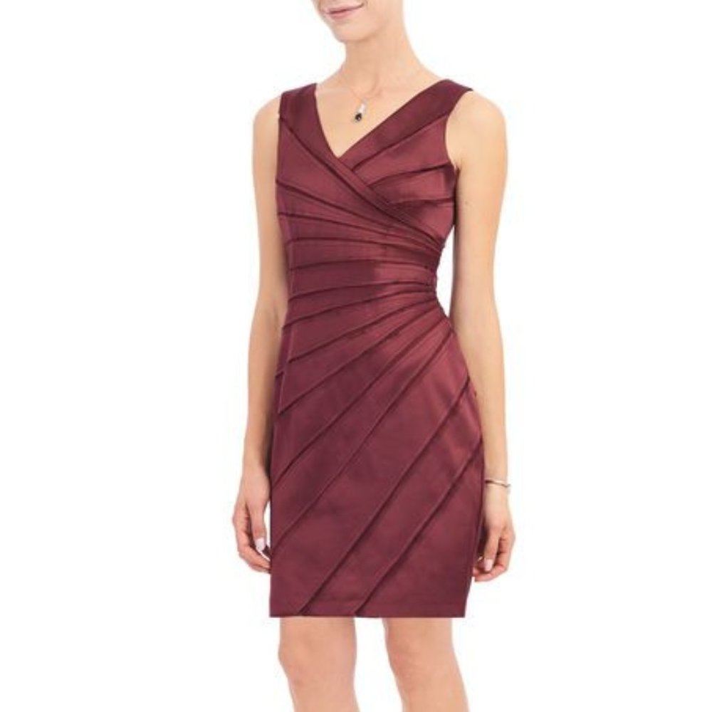 Chetta B V-Neck Satin Dress